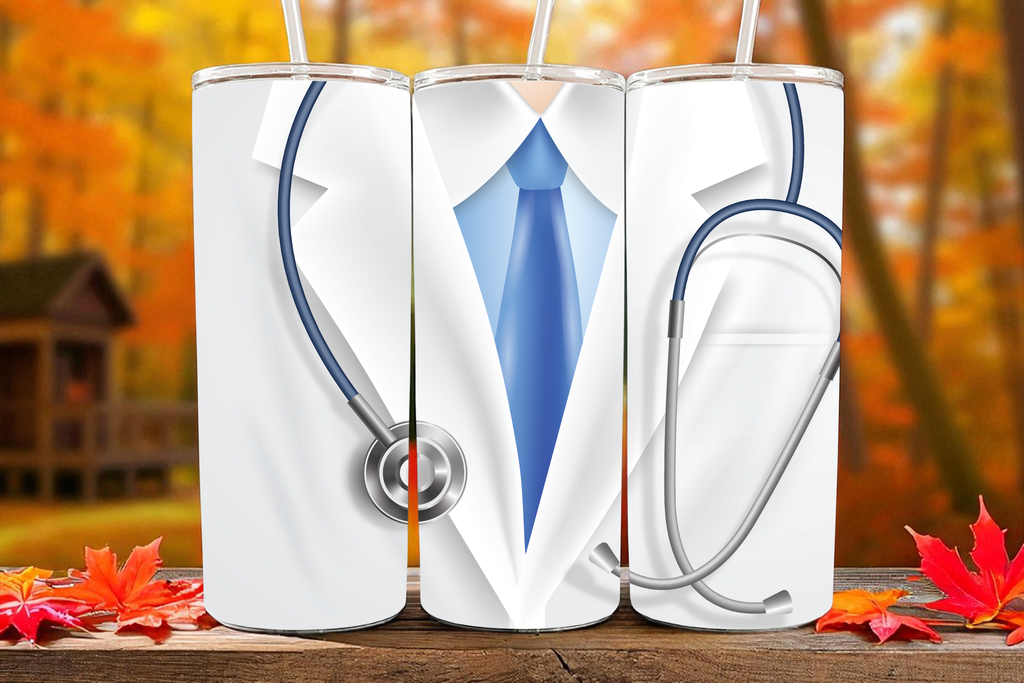 Doctor Sublimation Tumbler – White Coat & Stethoscope Design 🩺