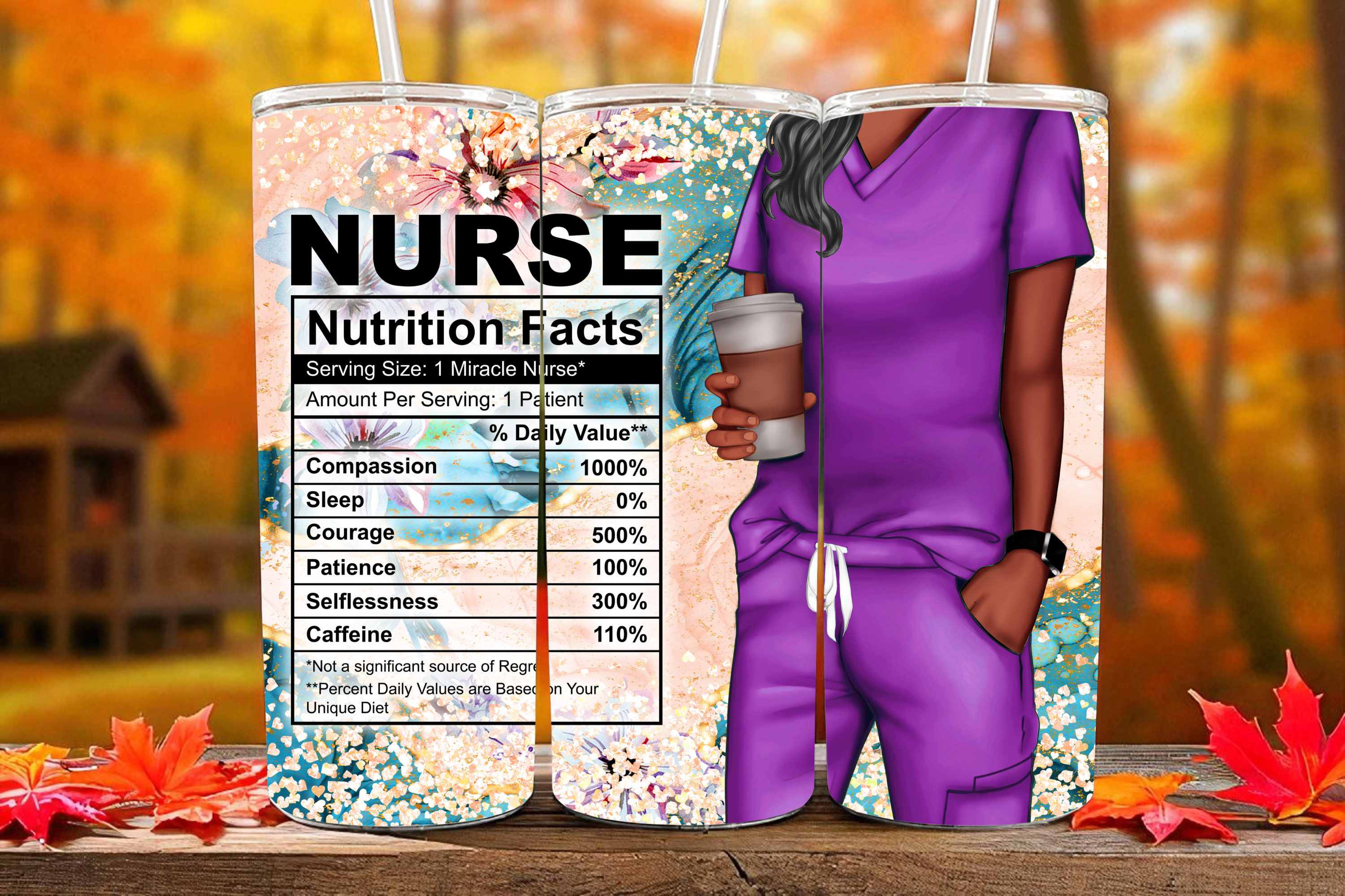 Nurse Nutrition Facts Tumbler – 20oz Stainless Steel