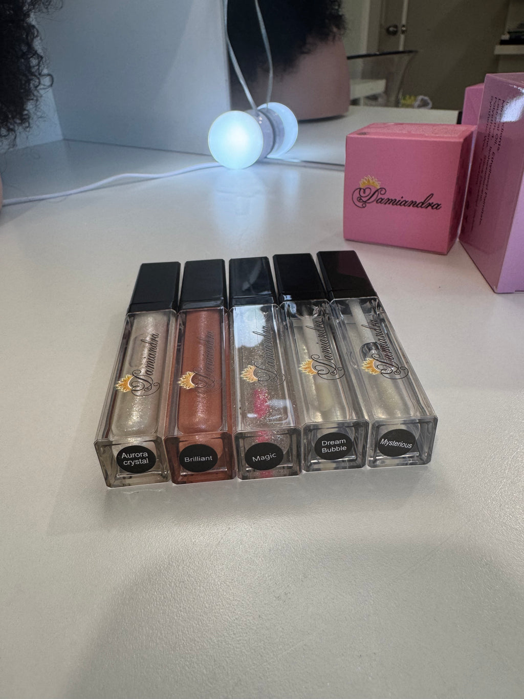 LED Light Lip Gloss with Mirror