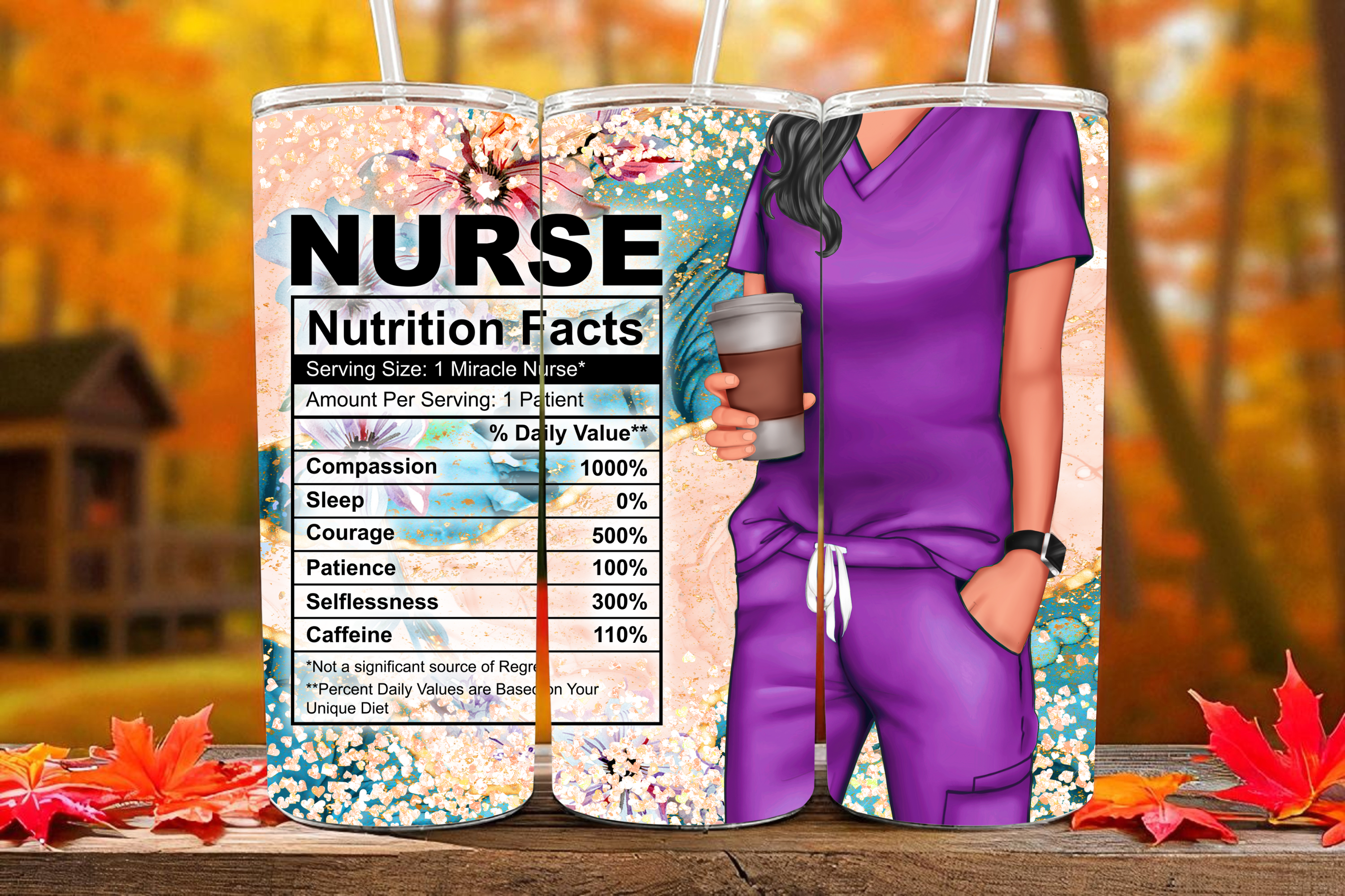 Nurse Nutrition Facts Tumbler – 20oz Stainless Steel