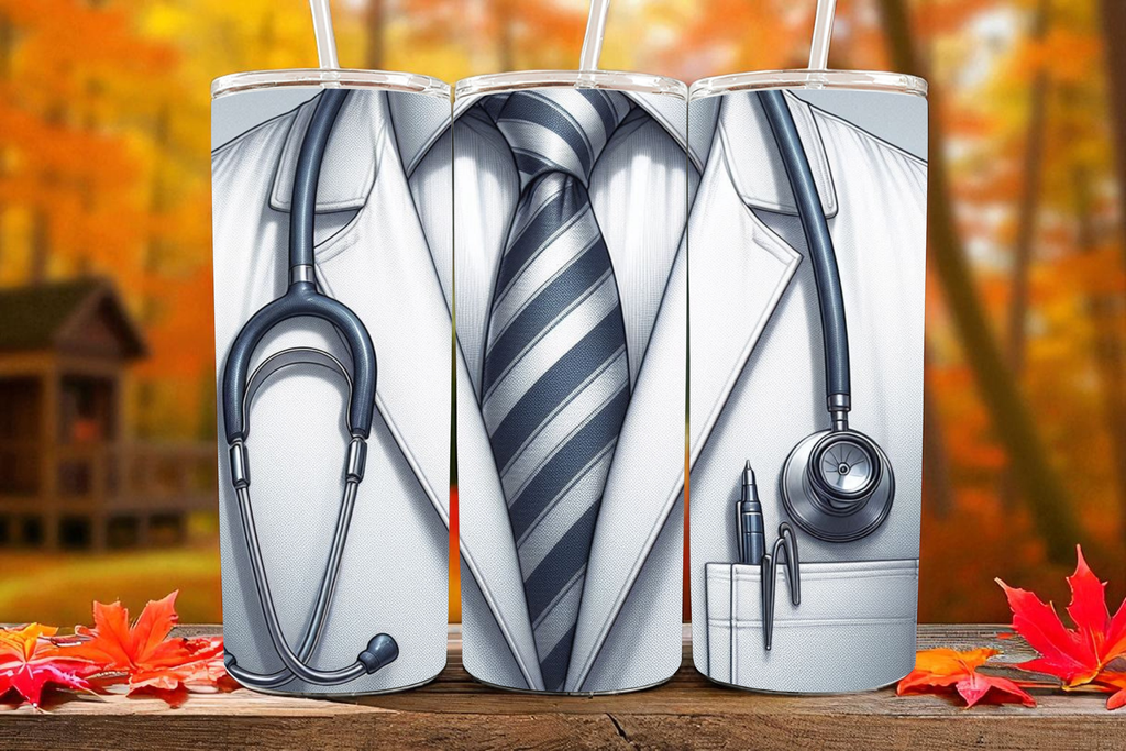 Doctor Sublimation Tumbler – White Coat & Stethoscope Design 🩺