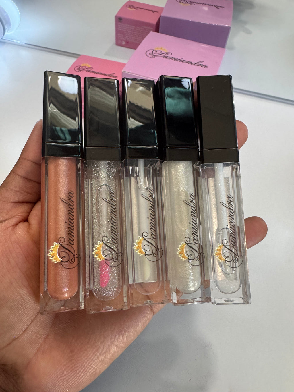 LED Light Lip Gloss with Mirror