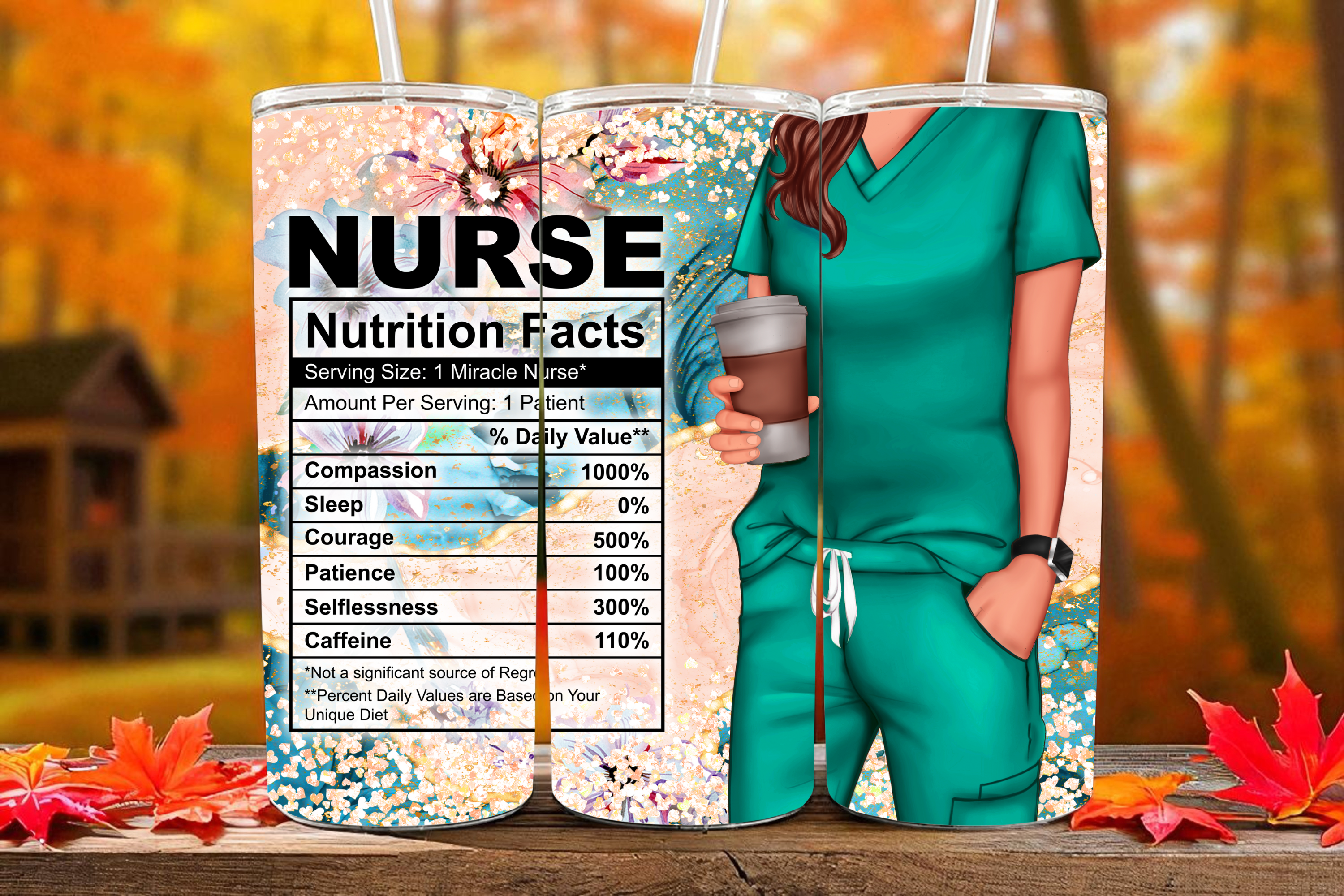 Nurse Nutrition Facts Tumbler – 20oz Stainless Steel