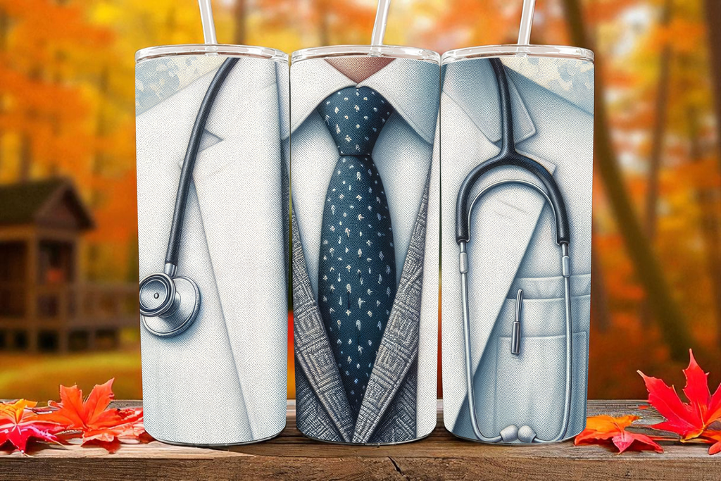Doctor Sublimation Tumbler – White Coat & Stethoscope Design 🩺