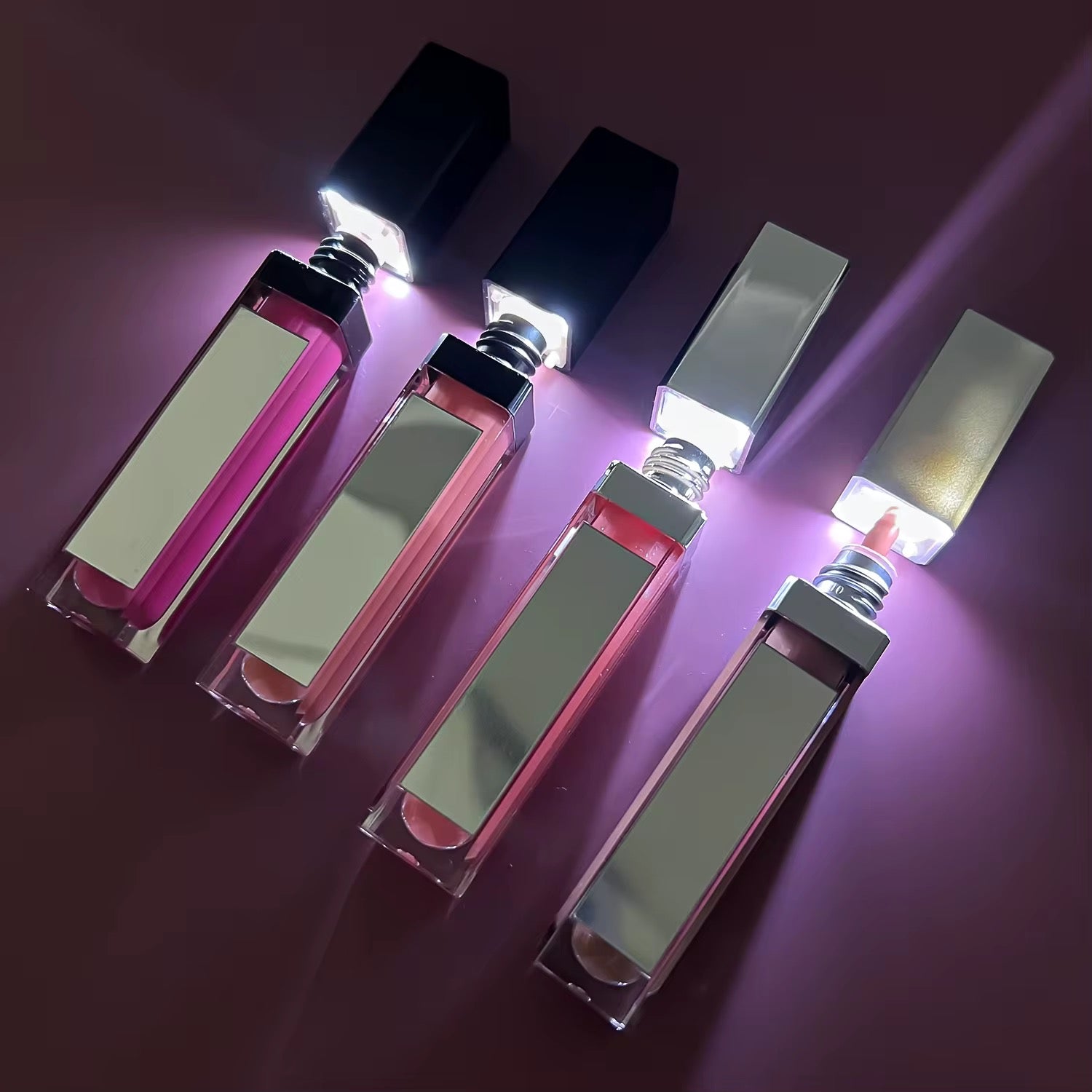 LED Light Lip Gloss with Mirror