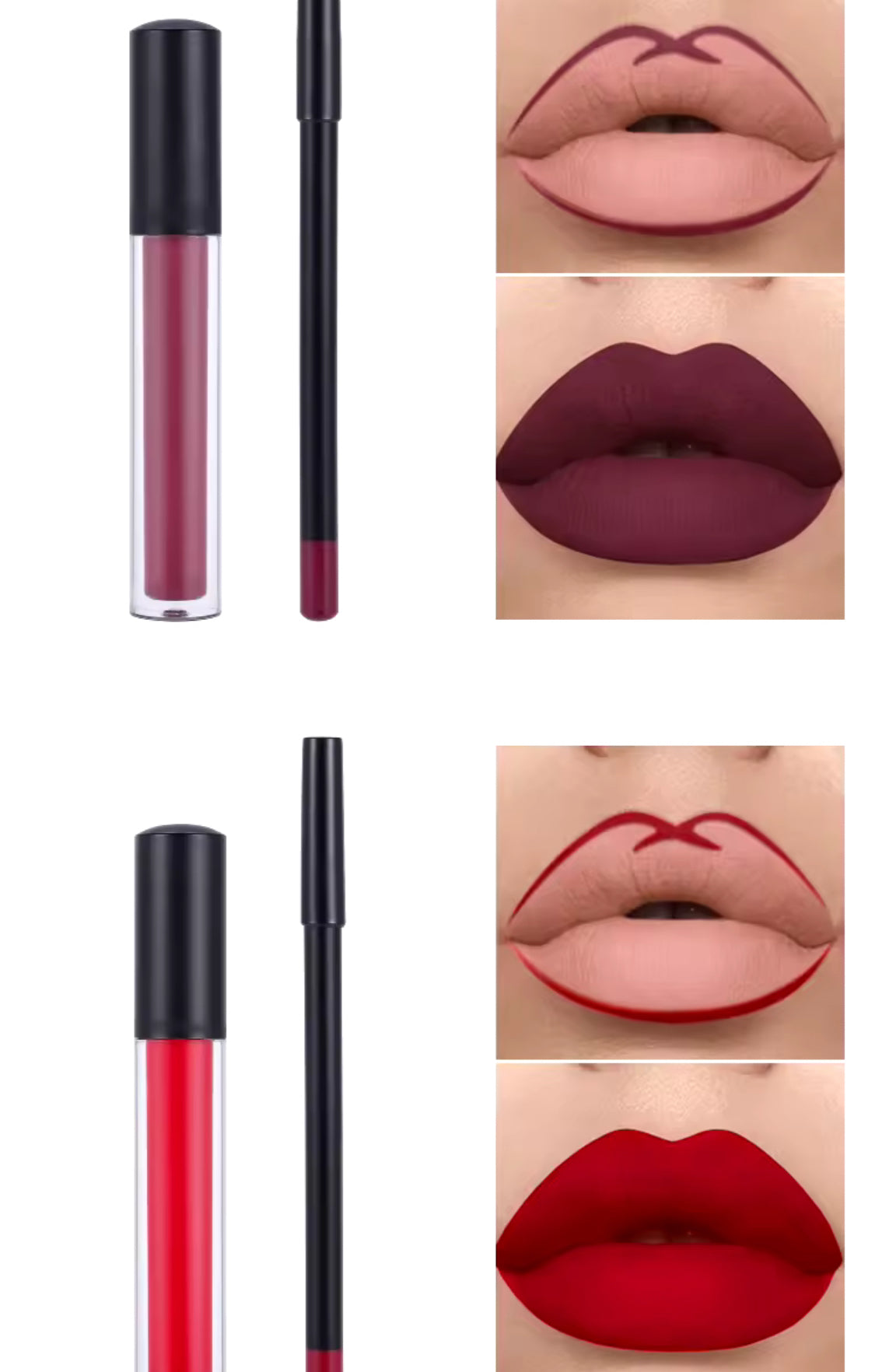 Matte Lipstick & Lip Liner Set – Long Lasting, Waterproof & Smudge-Proof
