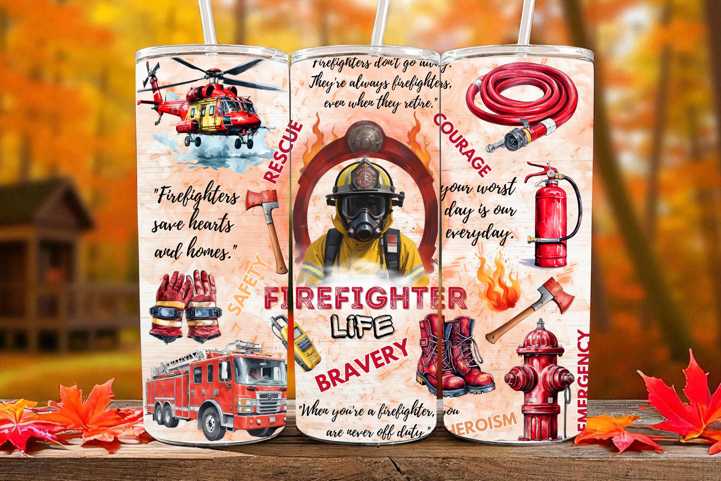 Firefighter Life Sublimation Tumbler – Courage, Bravery & Heroism 🚒🔥